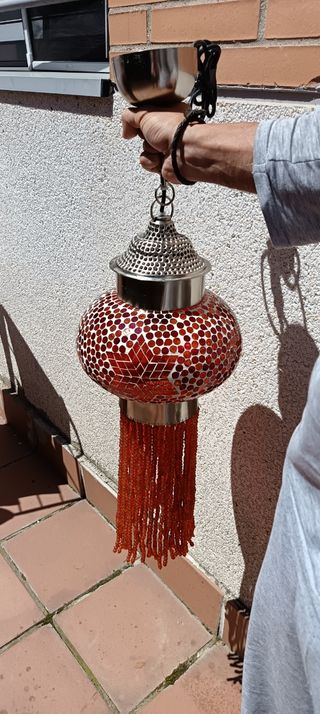 Lámpara colgante de cristal y metal de Gato Preto