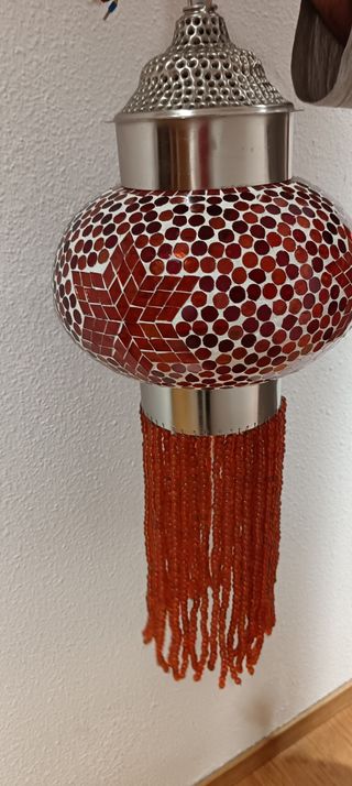 Lámpara colgante de cristal y metal de Gato Preto