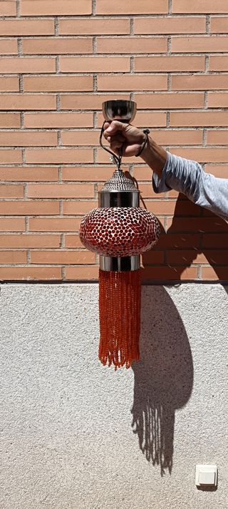 Lámpara colgante de cristal y metal de Gato Preto