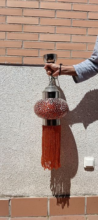 Lámpara colgante de cristal y metal de Gato Preto