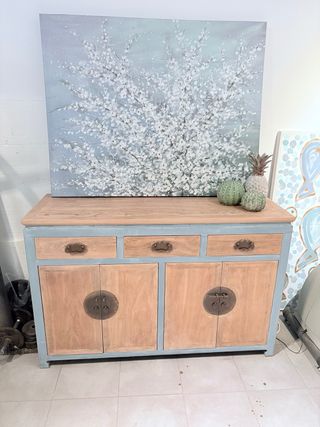 Credenza in teak con ante e cassetti