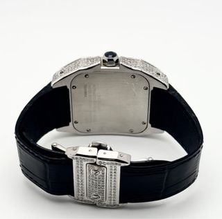 Cartier Santos 100 Diamantes Pavé Negro