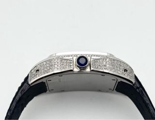 Cartier Santos 100 Diamantes Pavé Negro