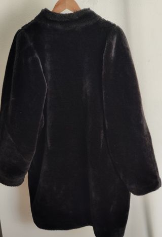 Abrigo piel sintética negro talla L/XL