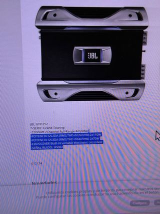 Amplificador JBL Negro y Plateado