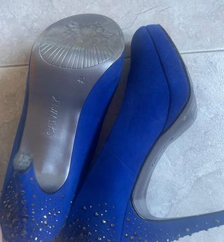 Zapatos de fiesta azules con brillos Talla 40