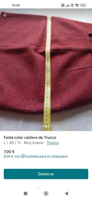 Falda Trucco color caldera Talla L/40/12