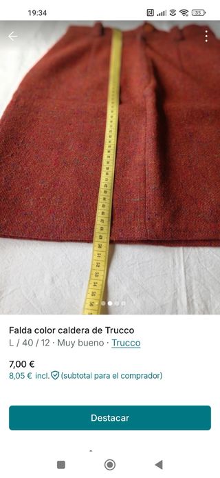 Falda Trucco color caldera Talla L/40/12