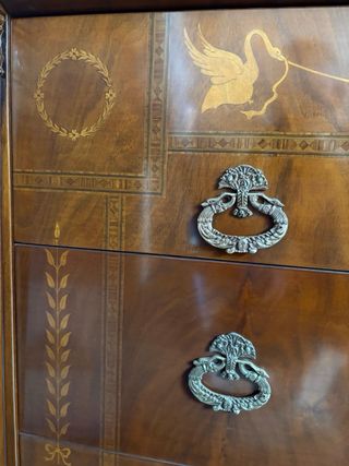 Secreter clásico caoba con marquetería