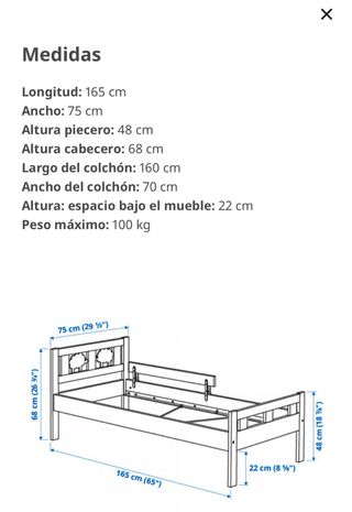 Cama infantil IKEA Kritter con colchón