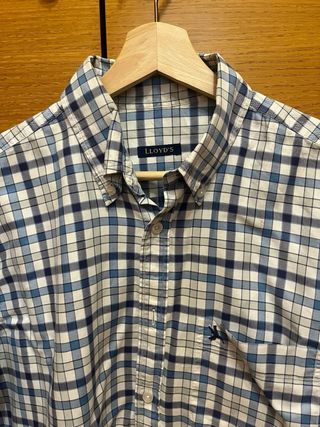 Camisa Lloyd's cuadros azul y blanco Talla M