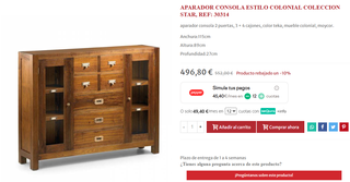 Conjunto Aparador y Espejo Moycor Colonial