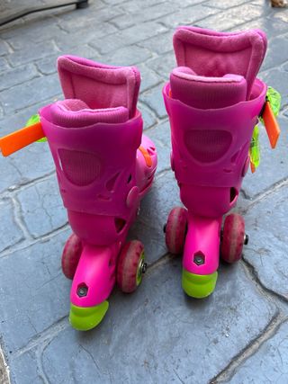 Patines rosas ajustables para niña

