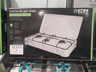 Cocina de gas triple EDM 3 fuegos