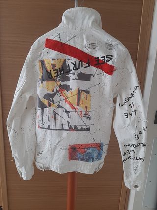 Cazadora Vaquera Blanca Zara Talla S