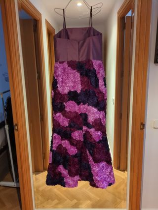 Vestido de fiesta rosa y morado