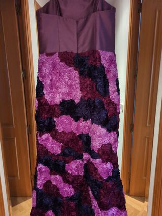 Vestido de fiesta rosa y morado
