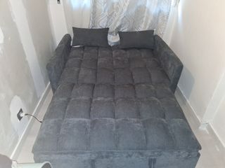 Sofá Cama Gris Tela