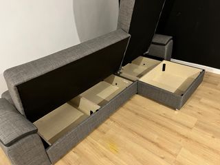 Sofá cama 3 plazas gris tela