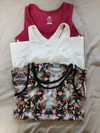Lote 3 Tops Gimnasio Adidas y Nike Talla Única