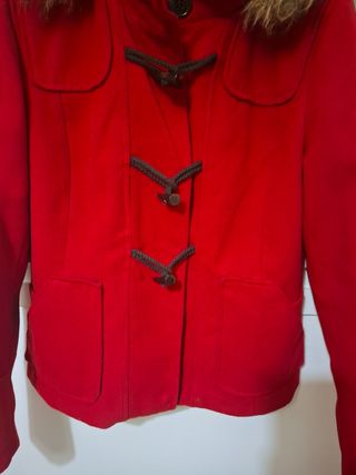 Trenca roja de paño mujer