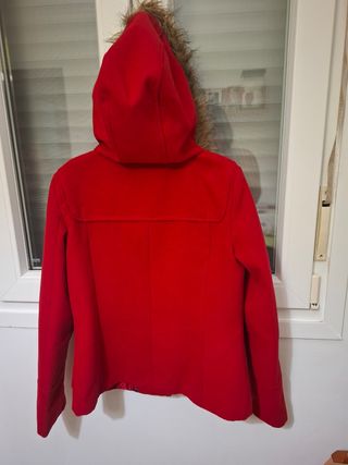 Trenca roja de paño mujer