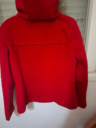 Trenca roja de paño mujer