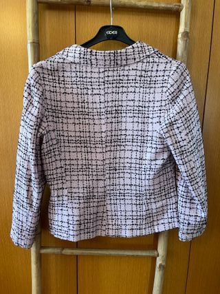 Blazer Modas JP Lana Rosa y Negro Talla 44