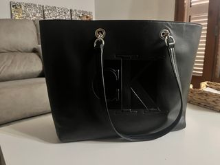 Bolso Tote Piel Negro Calvin Klein