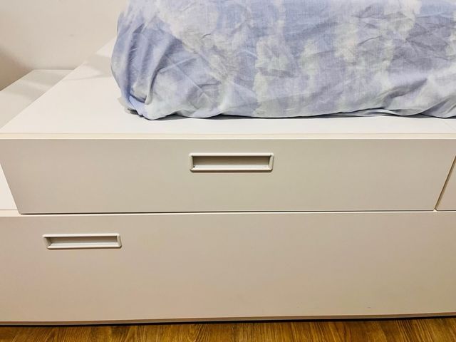 Cama nido blanca con 2 colchones