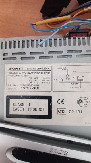Autoradio Sony CDX-L480X CD-R/RW EQ3