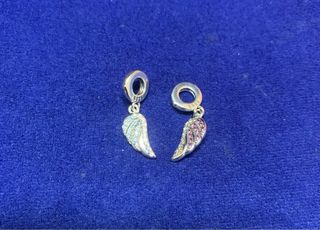 2 Charms Alas Ángel Pulsera Pandora collar Plata 
