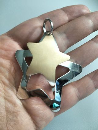 Ciondolo 2 stelle argento 925