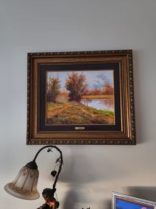 Cuadro antiguo paisaje óleo