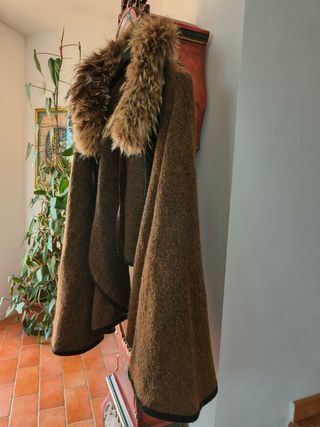 Mantella Sartoriale Lana Mohair  Collo Pelliccia