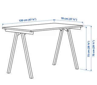 2 scrivanie Ikea TROTTEN 120x70 cm bianche