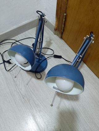 Lámparas de mesa vintage azules (2 unidades)
