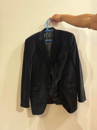 Chaqueta de terciopelo negra hombre