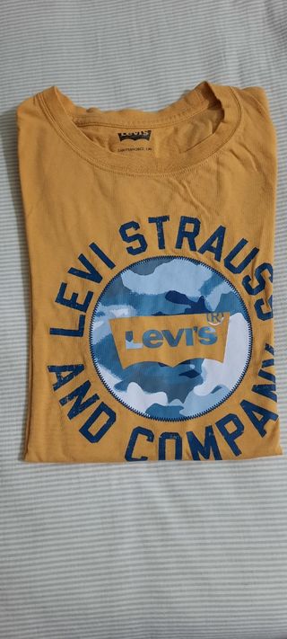 Camiseta GAP/Levis manga larga gris y blanca