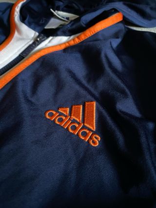 Adidas vintage style track jacket navy orange Y2K