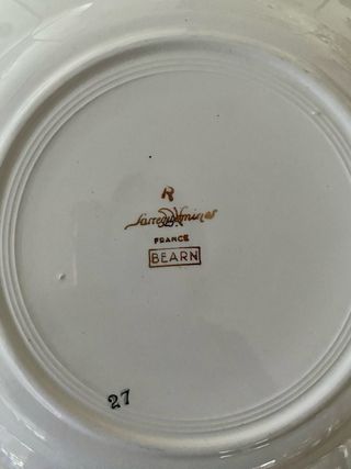 Juego de 7 platos antiguos Sarreguemines “Bearn”