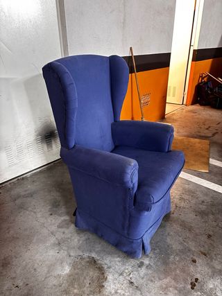 Butacón azul de tela