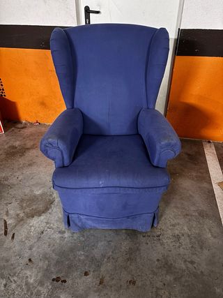 Butacón azul de tela