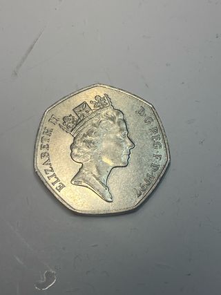 Moneda 50 peniques Reino Unido 1997