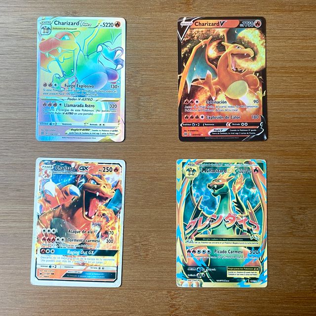 Lote 4 Cartas Pokémon Charizard VASTRO GX V MegaEX