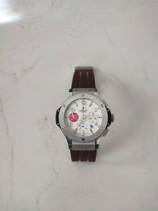 Reloj Caballero Pulsera Marrón y Plata