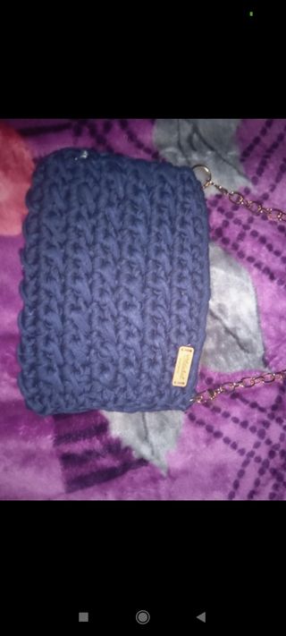 Bolso de crochet azul