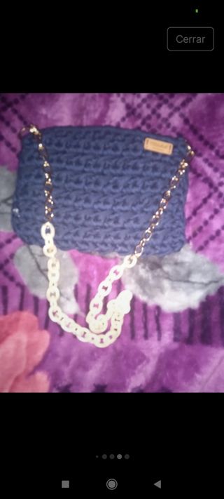 Bolso de crochet azul