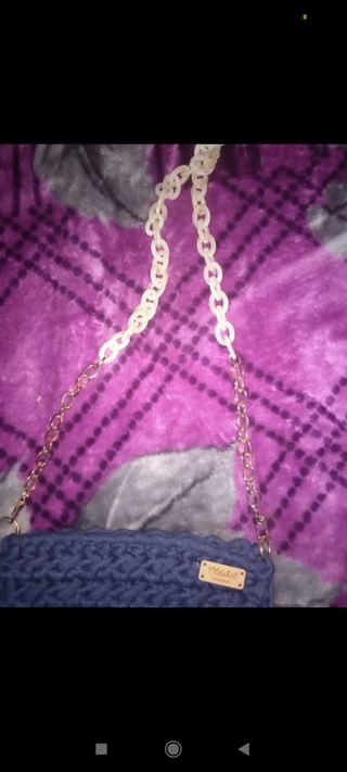 Bolso de crochet azul