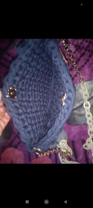 Bolso de crochet azul